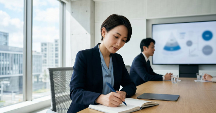 ノベルティボールペンを日常的に使うビジネスパーソン