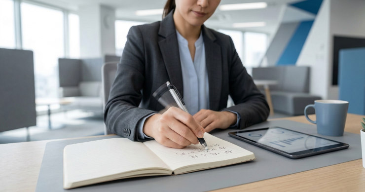 消せるボールペンで書いた文字を消すシーン