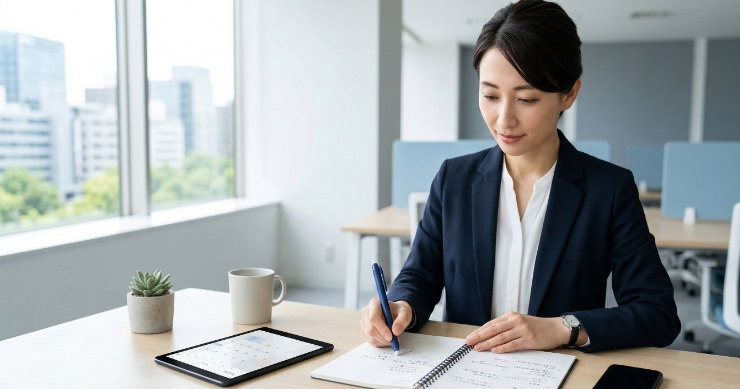 消せるボールペンを使ったスケジュール管理のイメージ