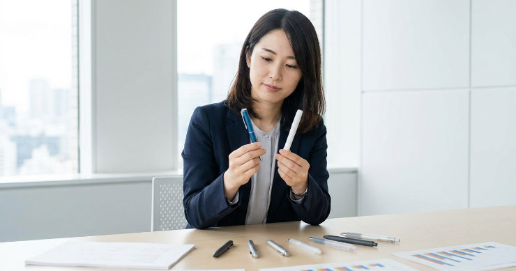 販促用ボールペンを予算やターゲットに合わせて選ぶ担当者