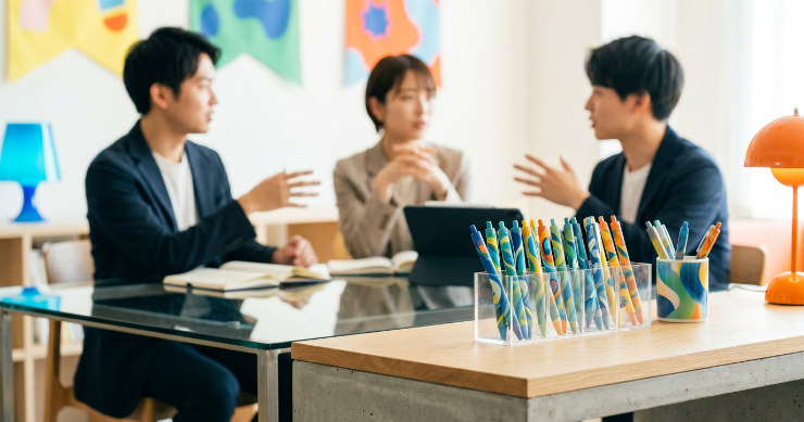 フルカラー印刷のデザイン性が高い販促用ペン