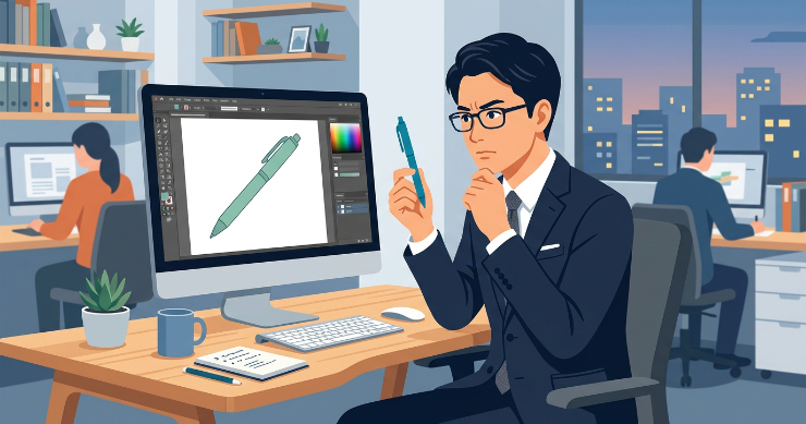 画面と実物の色の違いに悩む日本人男性